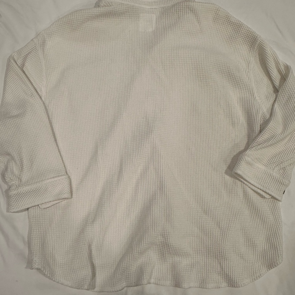 Aerie Cream Button-Up Shirt Jacket - Picture 4 of 5